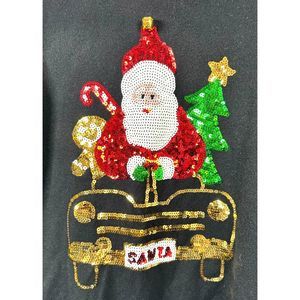 Knitwear by F&F Holiday Christmas Sweater Sequin Santa with bell US 8 NEW